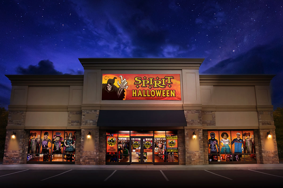 Photo of the Spirit Halloween store front